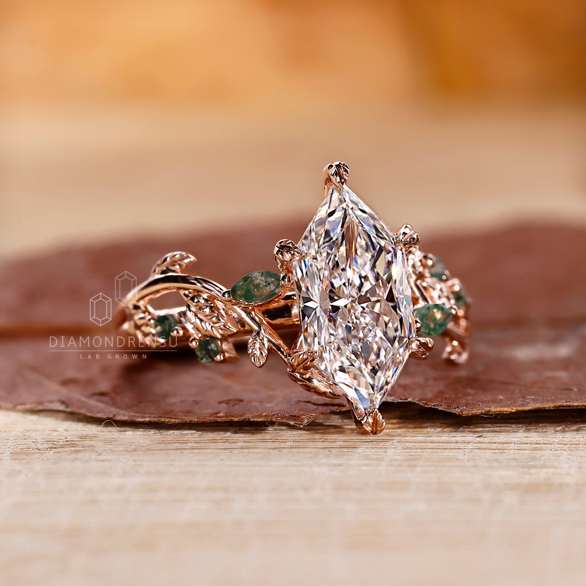 IGI certified lab diamond in rose gold ring