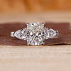 Cushion Diamond Ring made using white gold metal.