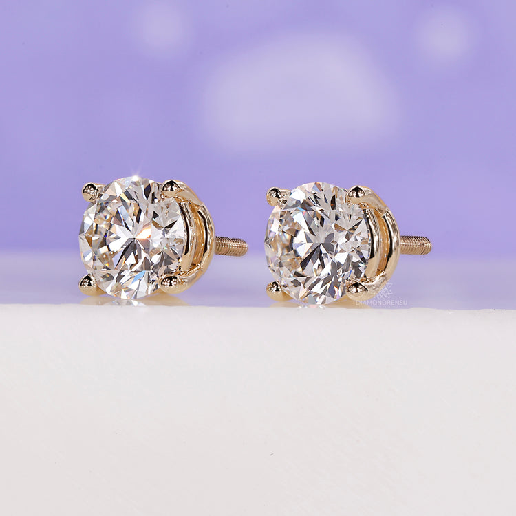 Lab grown diamond earrings for women.