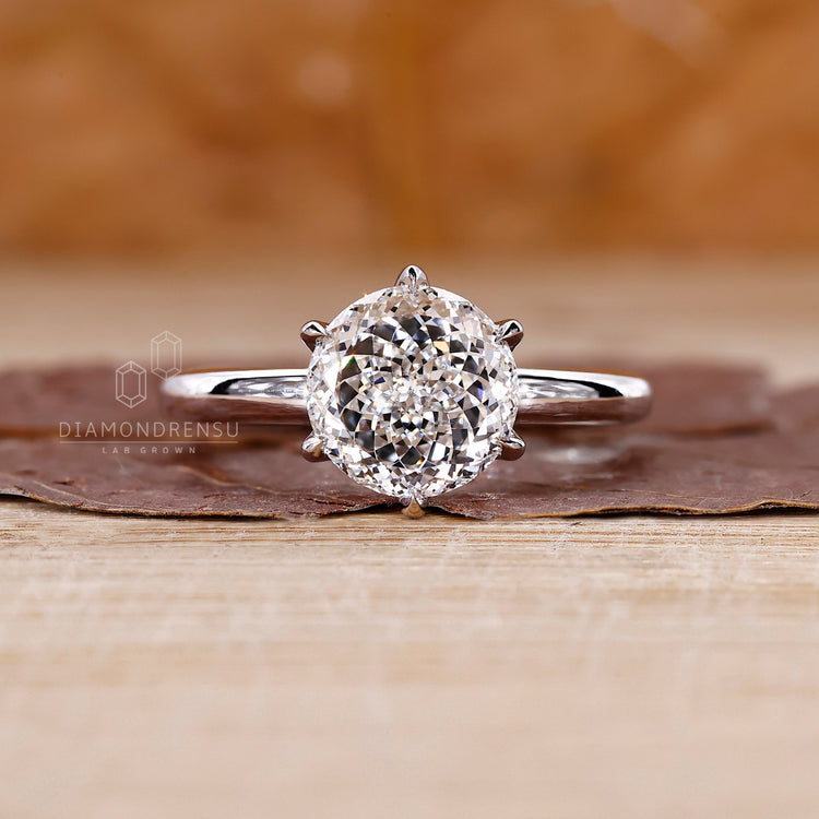 Simple engagement ring designed with white gold metal.