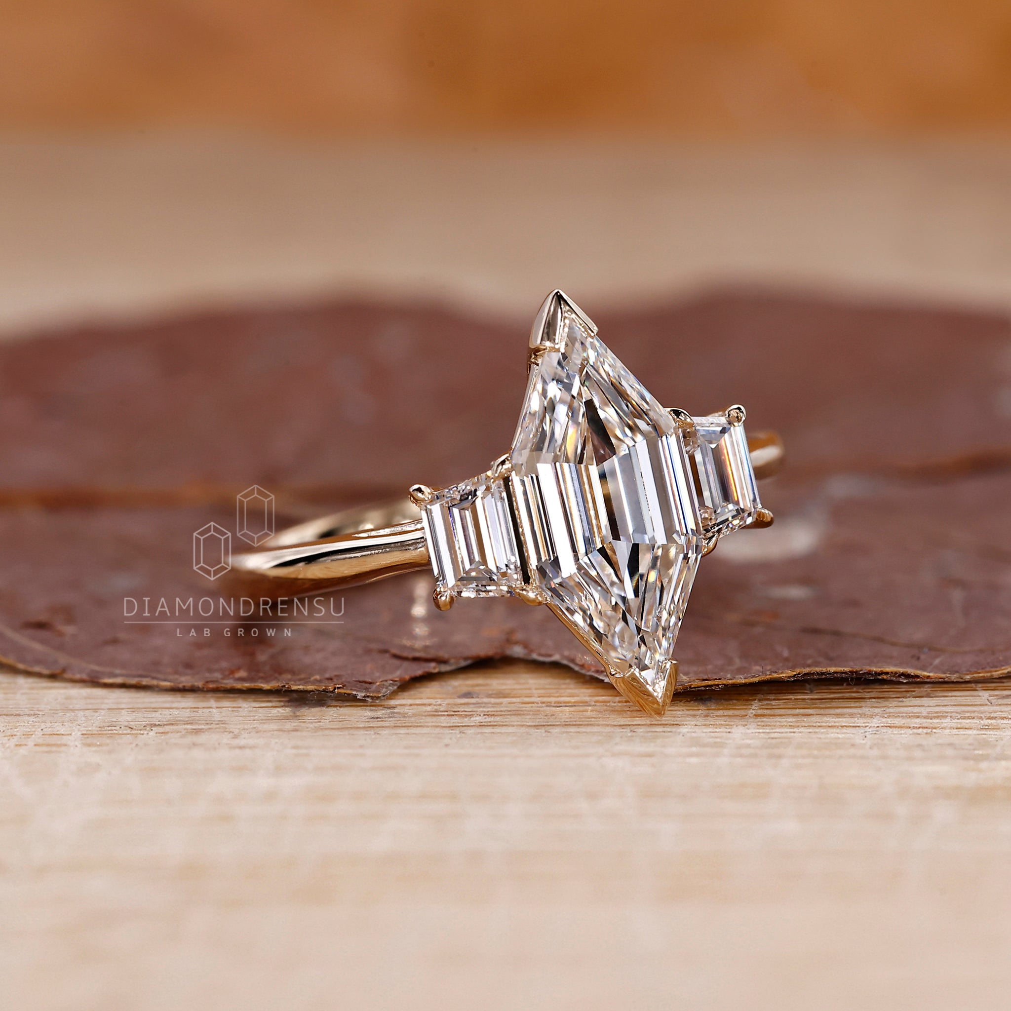 IGI certified diamond placed with prong setting detail.