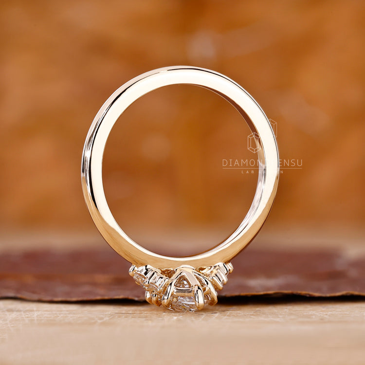 Lab grown diamond ring in marquise cut diamond ring style.
