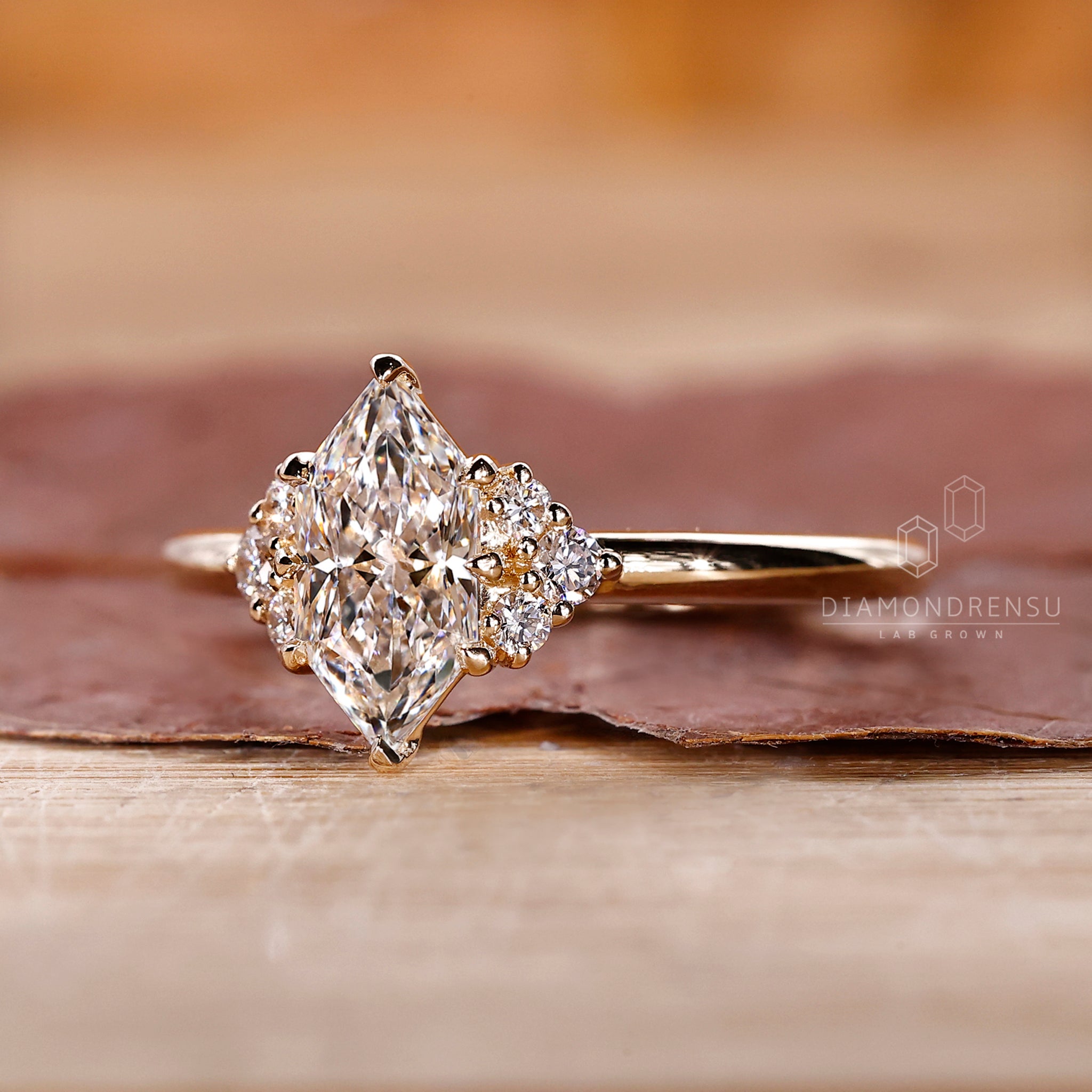 Muse Ring crafted in yellow gold engagement ring.

