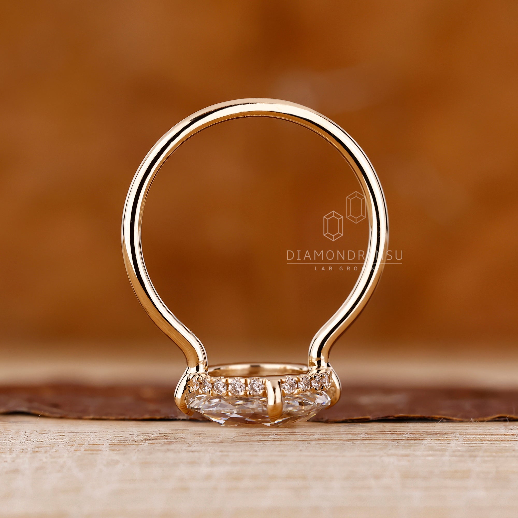 Custom engagement ring in a solitaire style.
