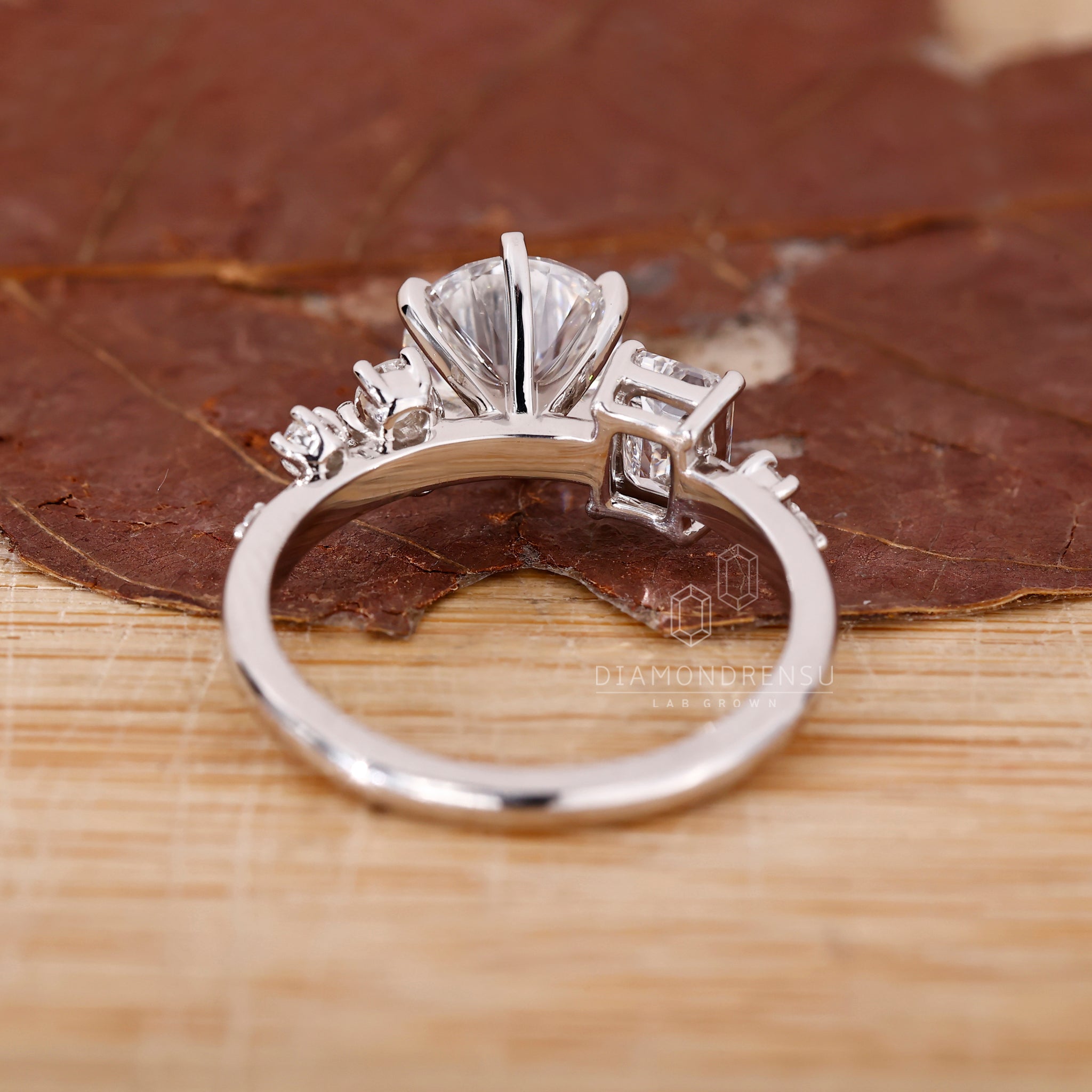 Lab Grown Diamond cluster ring in white gold.
