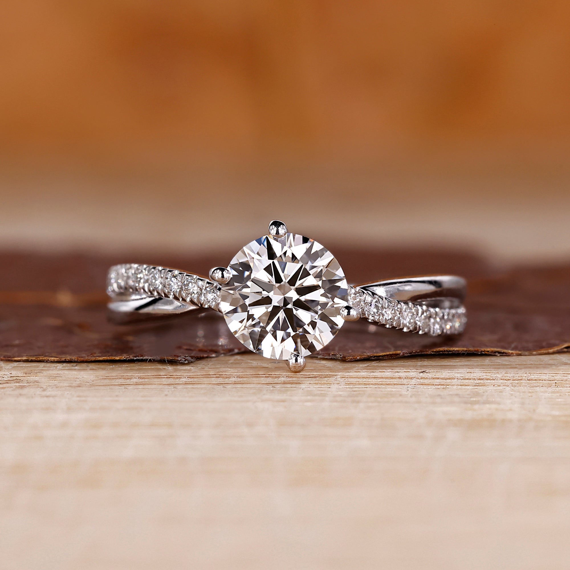 White gold diamond engagement ring with refined elegance.
