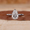 Old European cut diamond ring with solitaire setting in white gold.