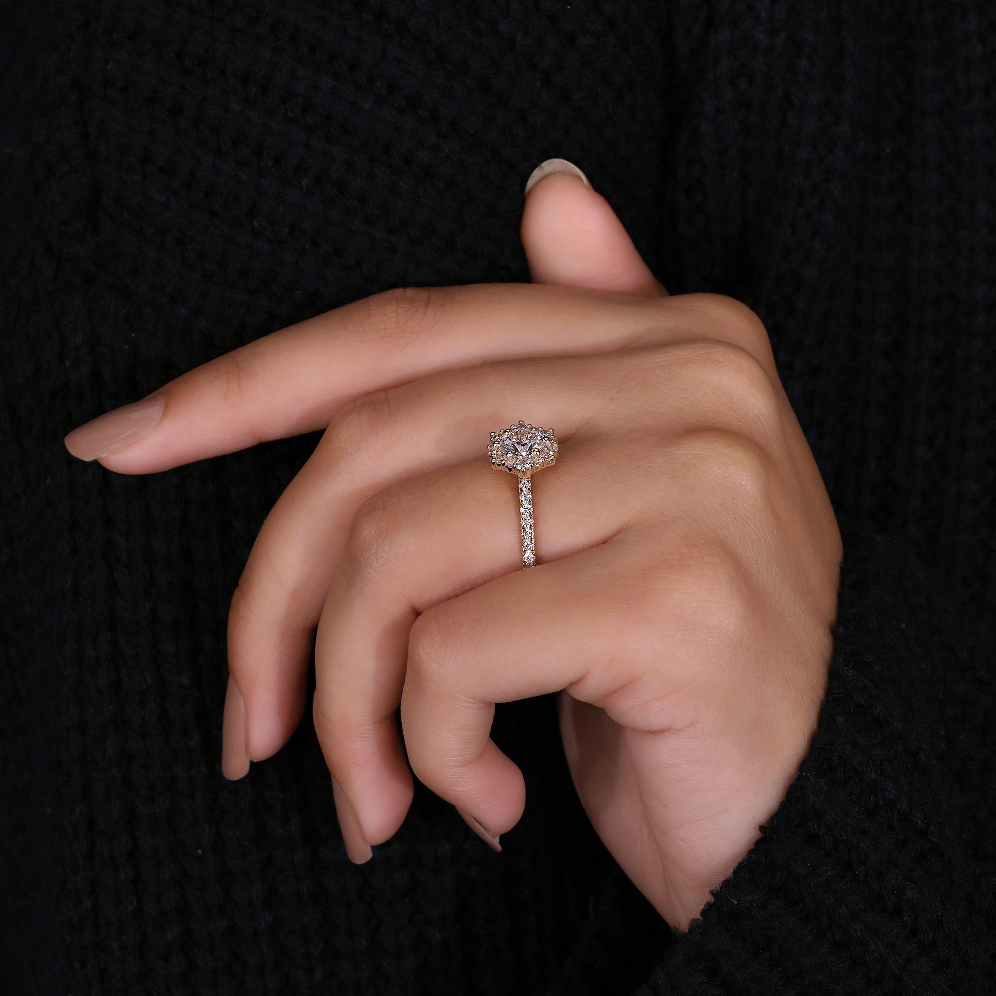 Lab Grown Diamond in handmade ring style
