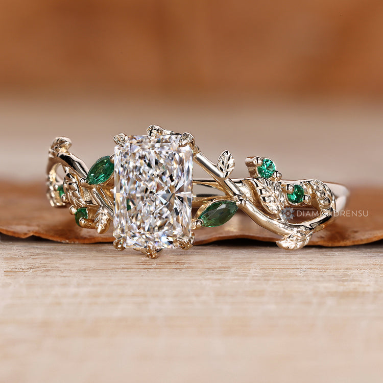 IGI certified radiant cut diamond engagement ring.