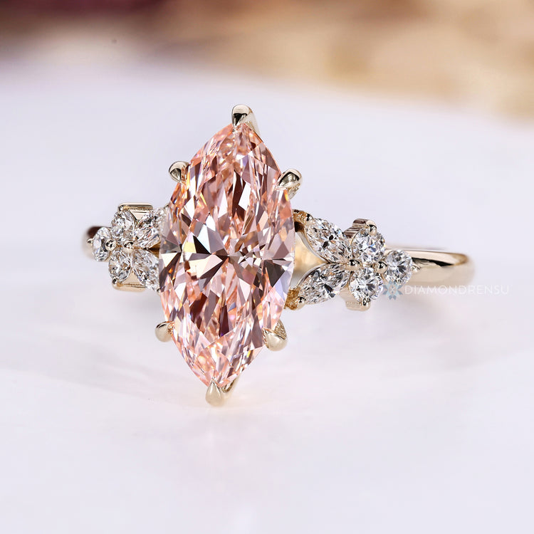IGI certified marquise cut diamond ring handmade.