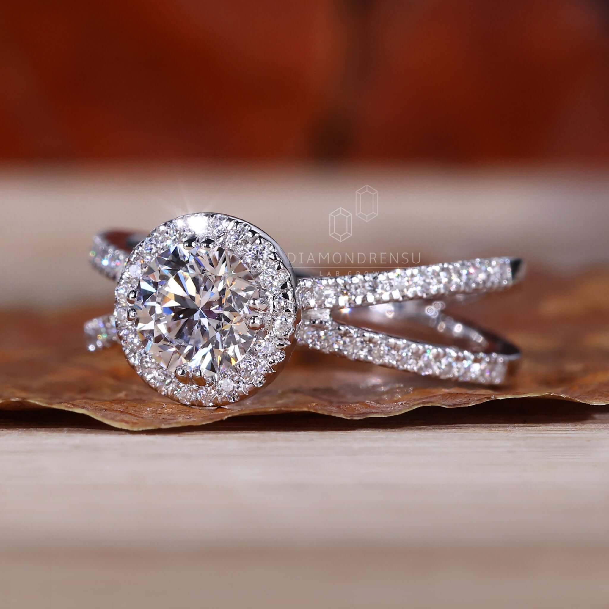 Unique halo engagement ring designed for special occasions.