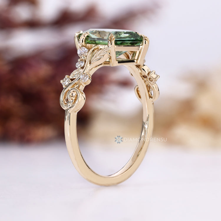 Handmade Dutch Marquise diamond ring with side stones.