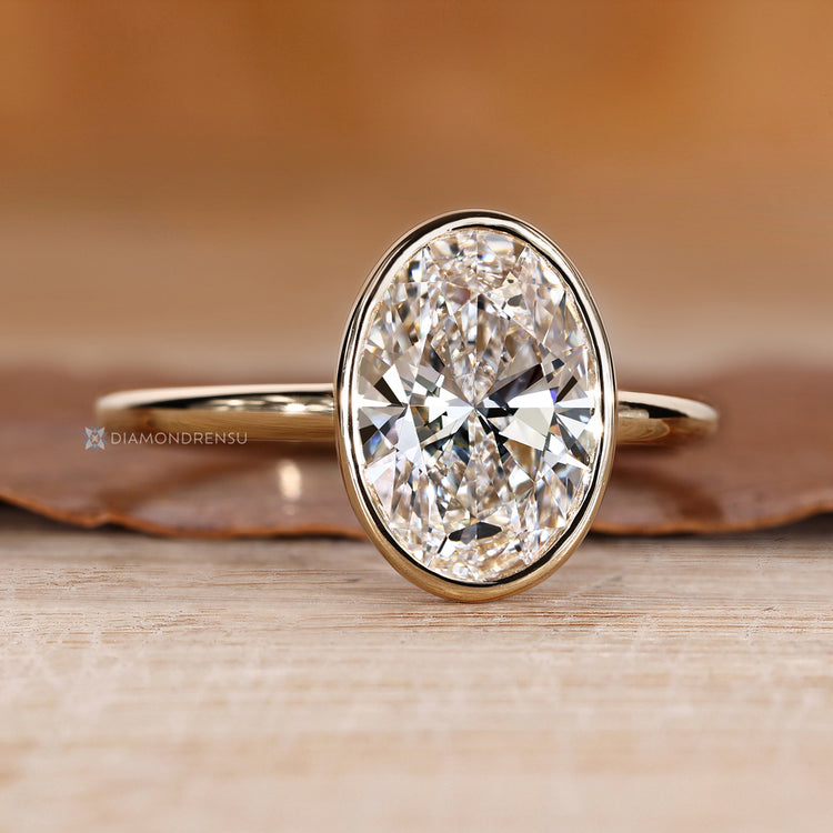 IGI certified oval diamond engagement ring.