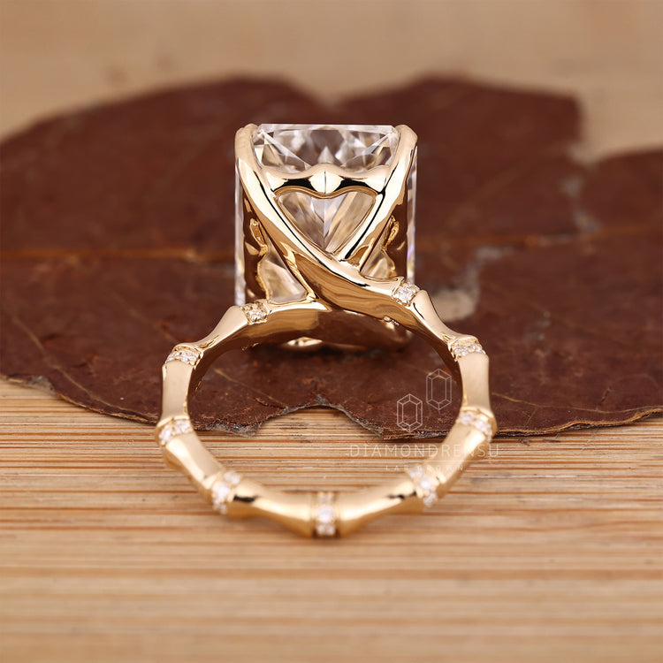IGI certified lab grown radiant cut diamond ring.