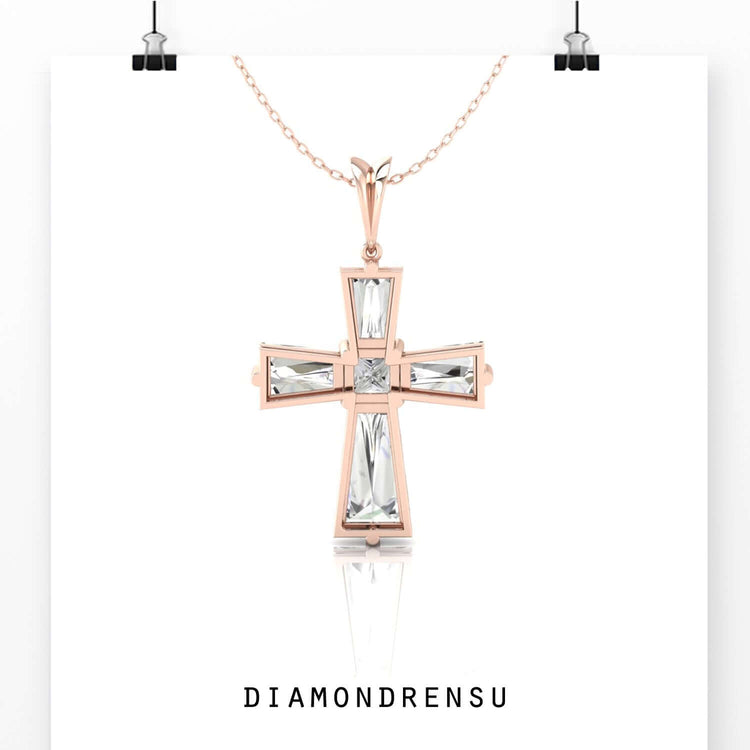 Unique handmade jewellery pendant featuring cross silhouette.
