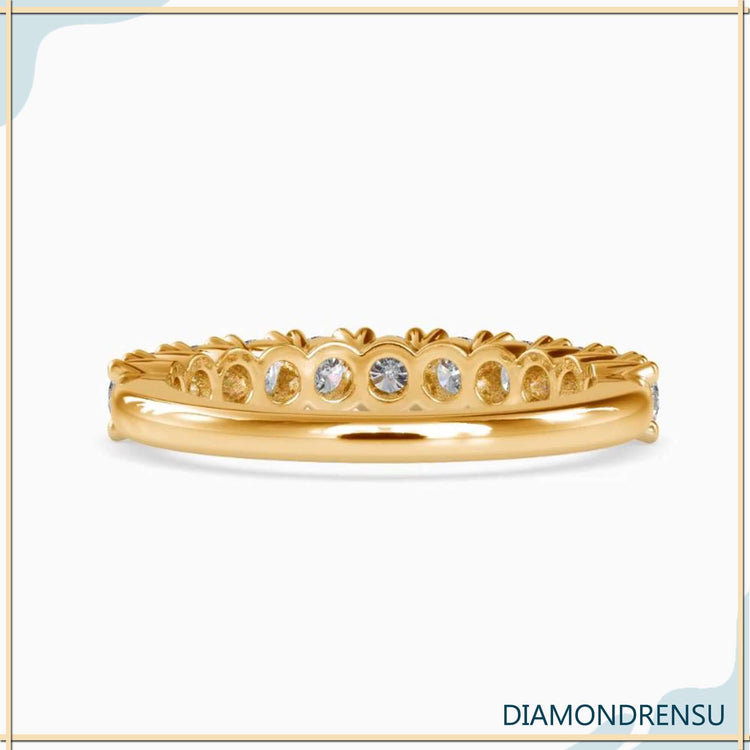 Handmade jewellery half eternity band with lab grown diamonds.
