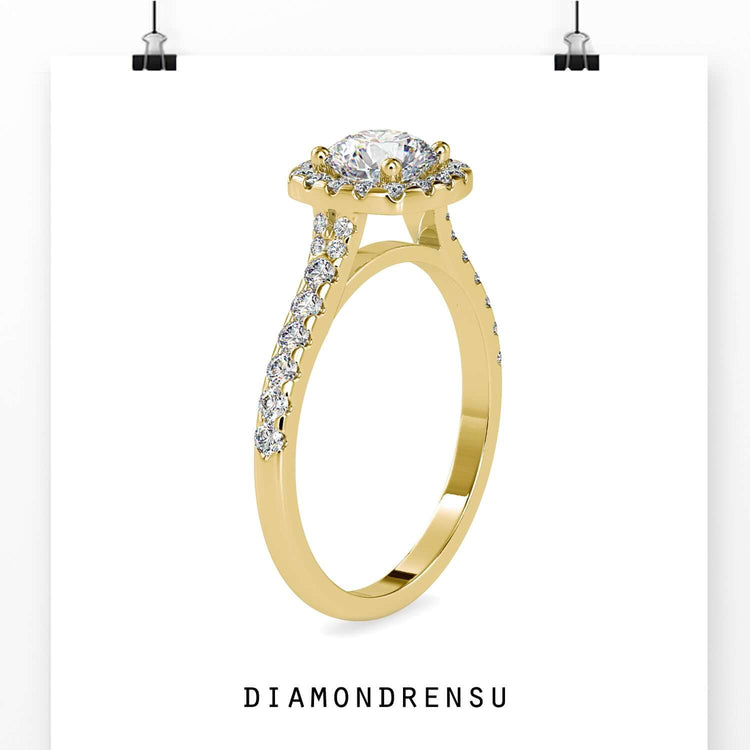 IGI certified lab grown round diamond ring.
