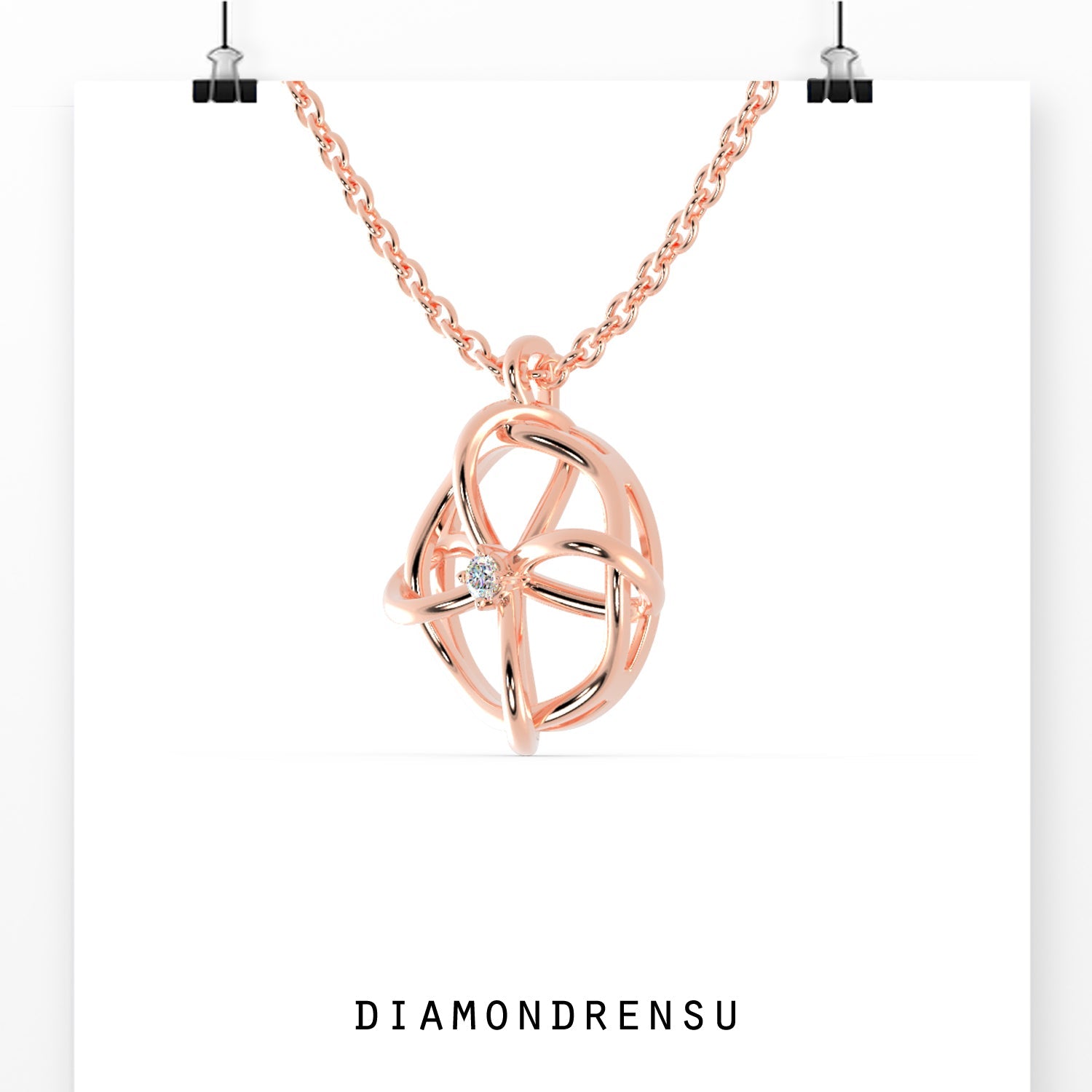 rose gold wedding pendant- diamondrensu