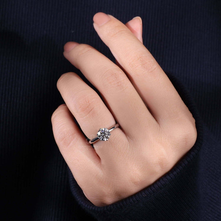 White Gold Solitaire Ring featuring a brilliant diamond for unmatched beauty.