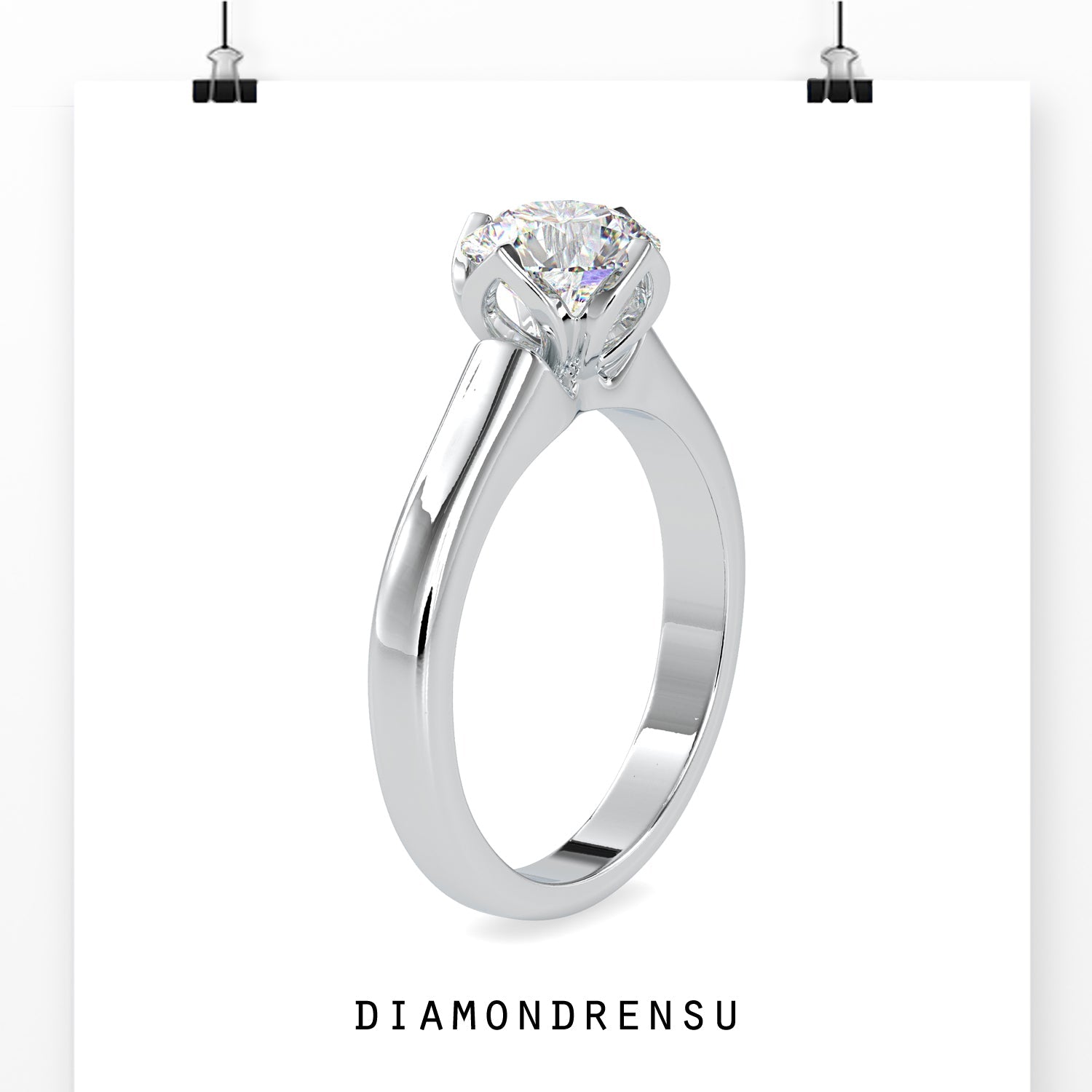 Engagement ring solitaire design with a tulip setting for a modern touch.