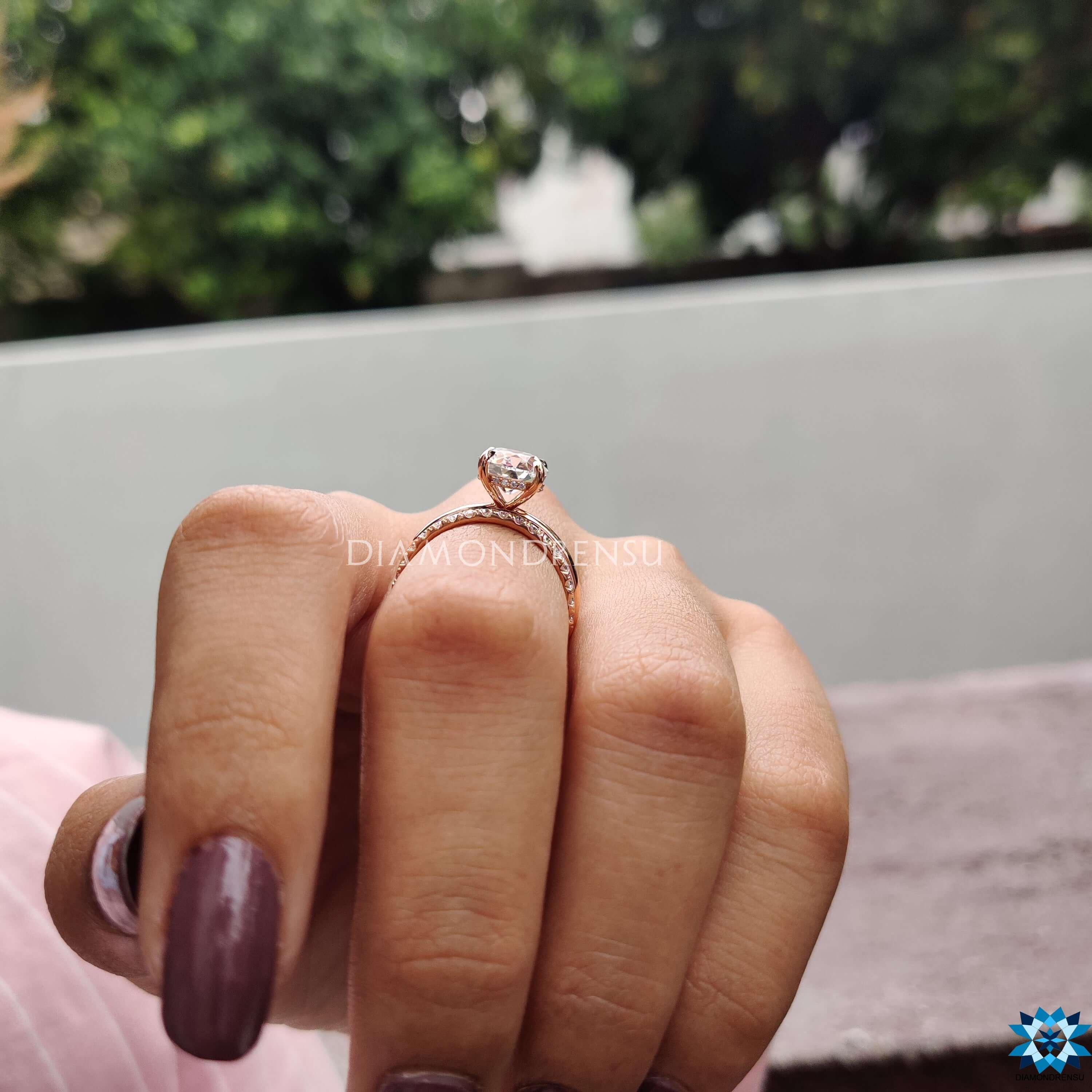 rose gold engagement ring - diamondrensu