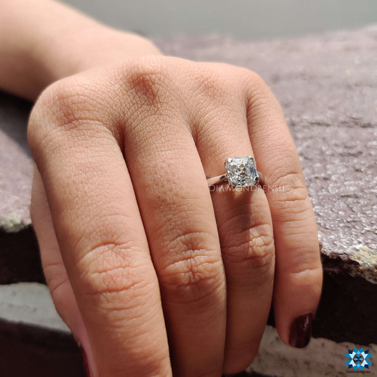 Handmade jewelry featuring octavia cut moissanite.
