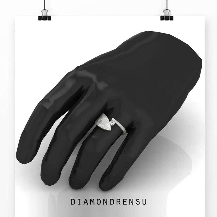 Asymmetrical men wedding ring in white gold men's wedding band style.
