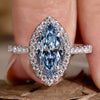 Blue diamond ring with stunning elegance, perfect for engagements and special moments.
