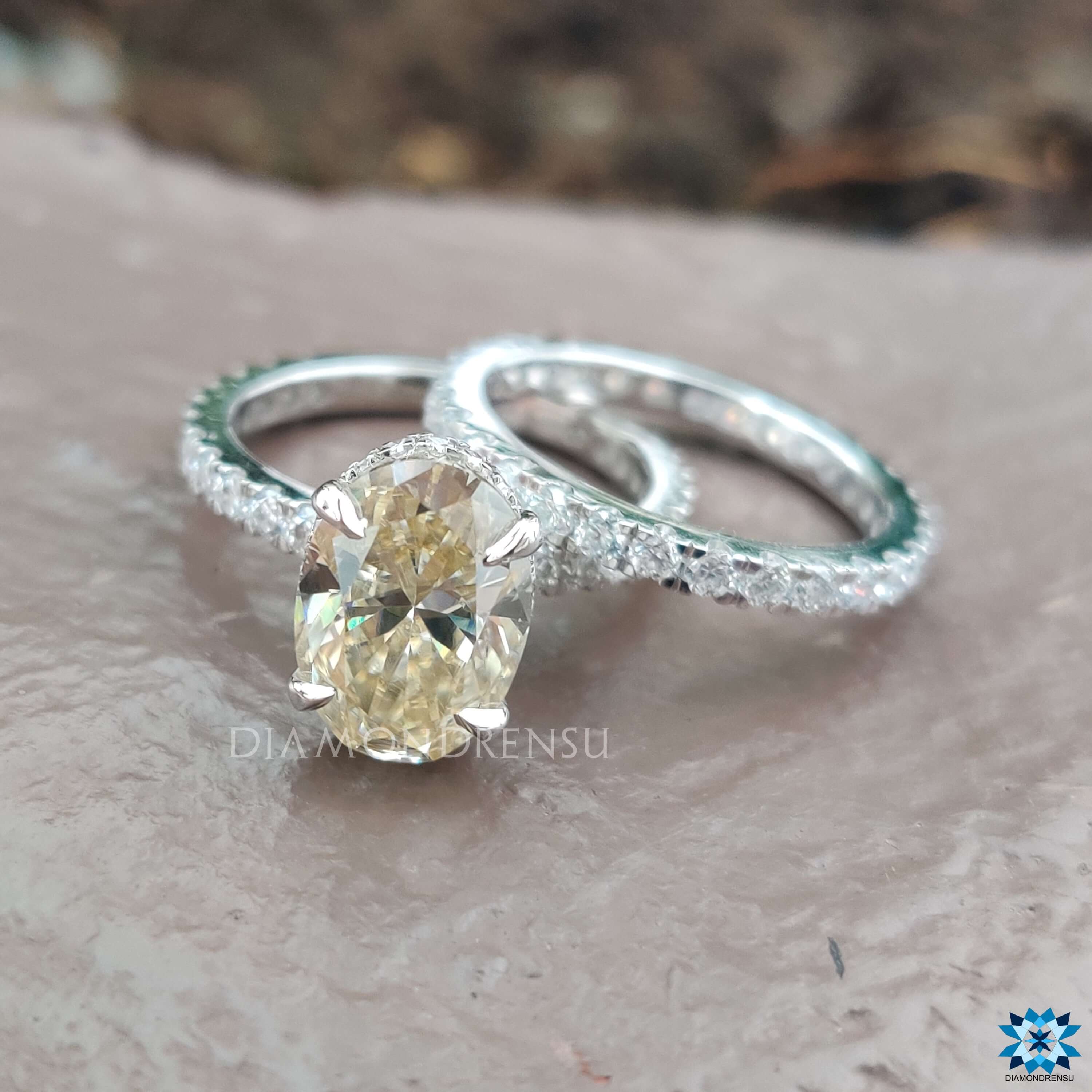 moissanite bridal set - diamondrensu