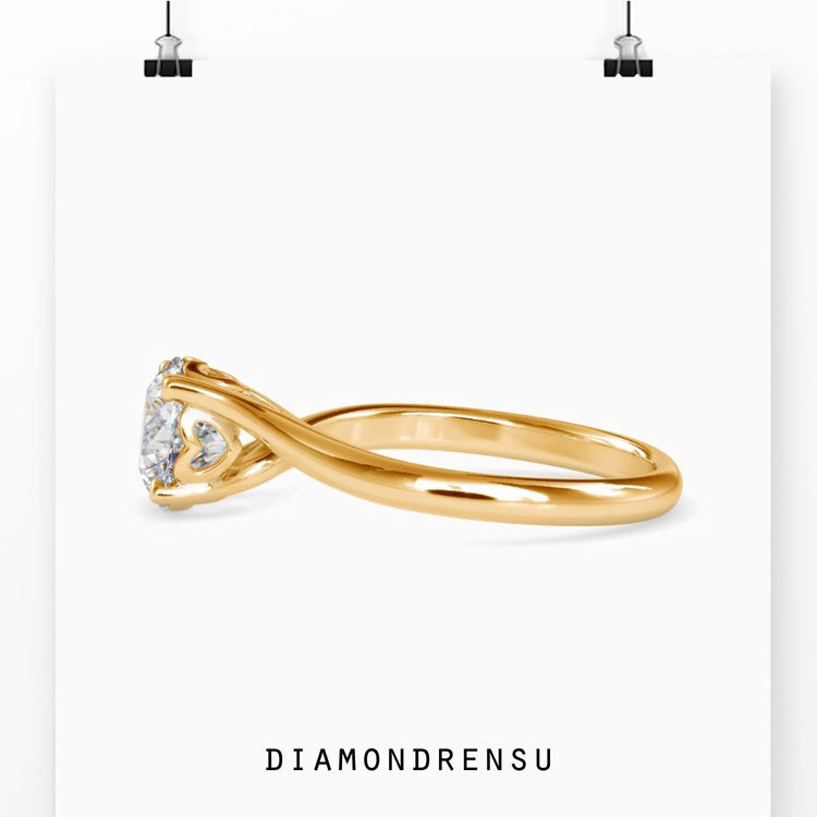 White gold diamond ring with solitaire setting, UK crafted.
