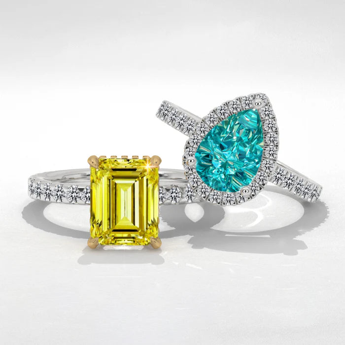 Fancy Colored Moissanite Engagement Rings
