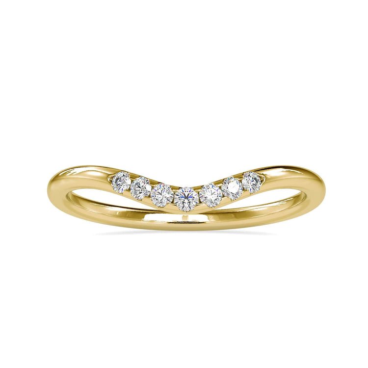 Round cut diamond band designed in the UK.

