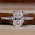 Cushion cut diamond featured in an elegant white gold ring.