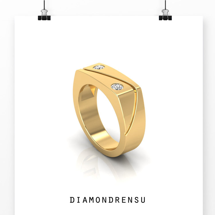 Buy mens wedding ring with diamond wave ring UK design.
