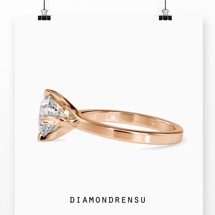 Handmade jewellery ring with round solitaire design.
