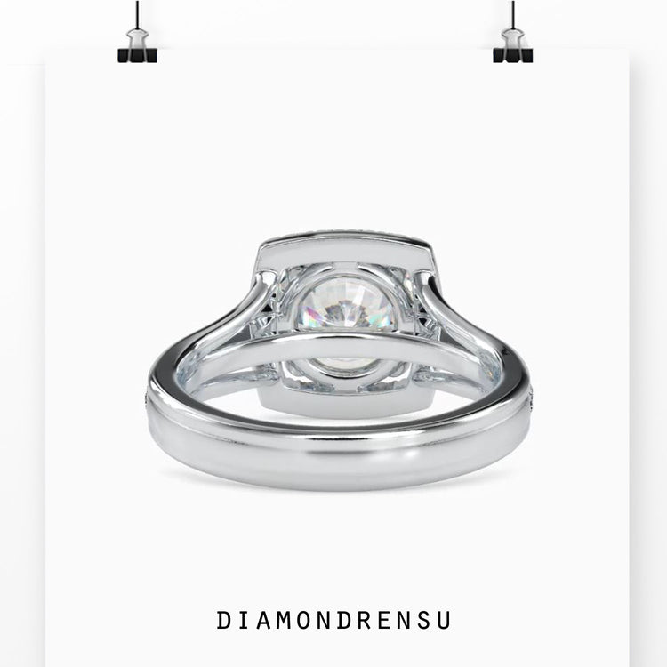 UK engagement ring with white gold and round diamond.
