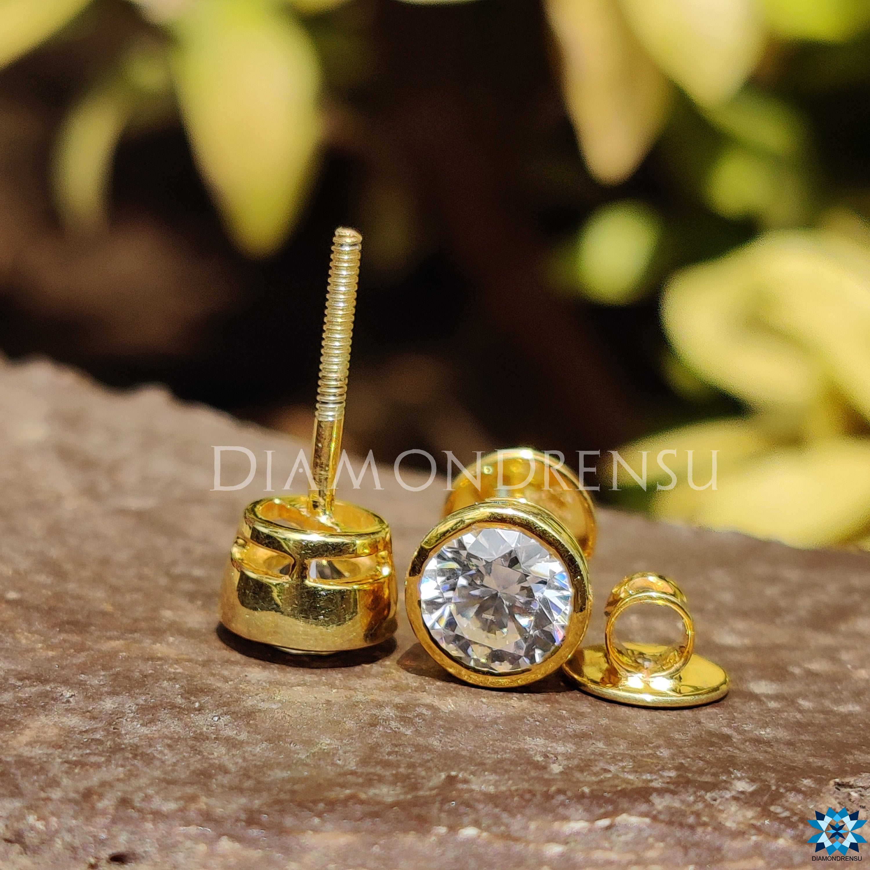 bezel set earrings