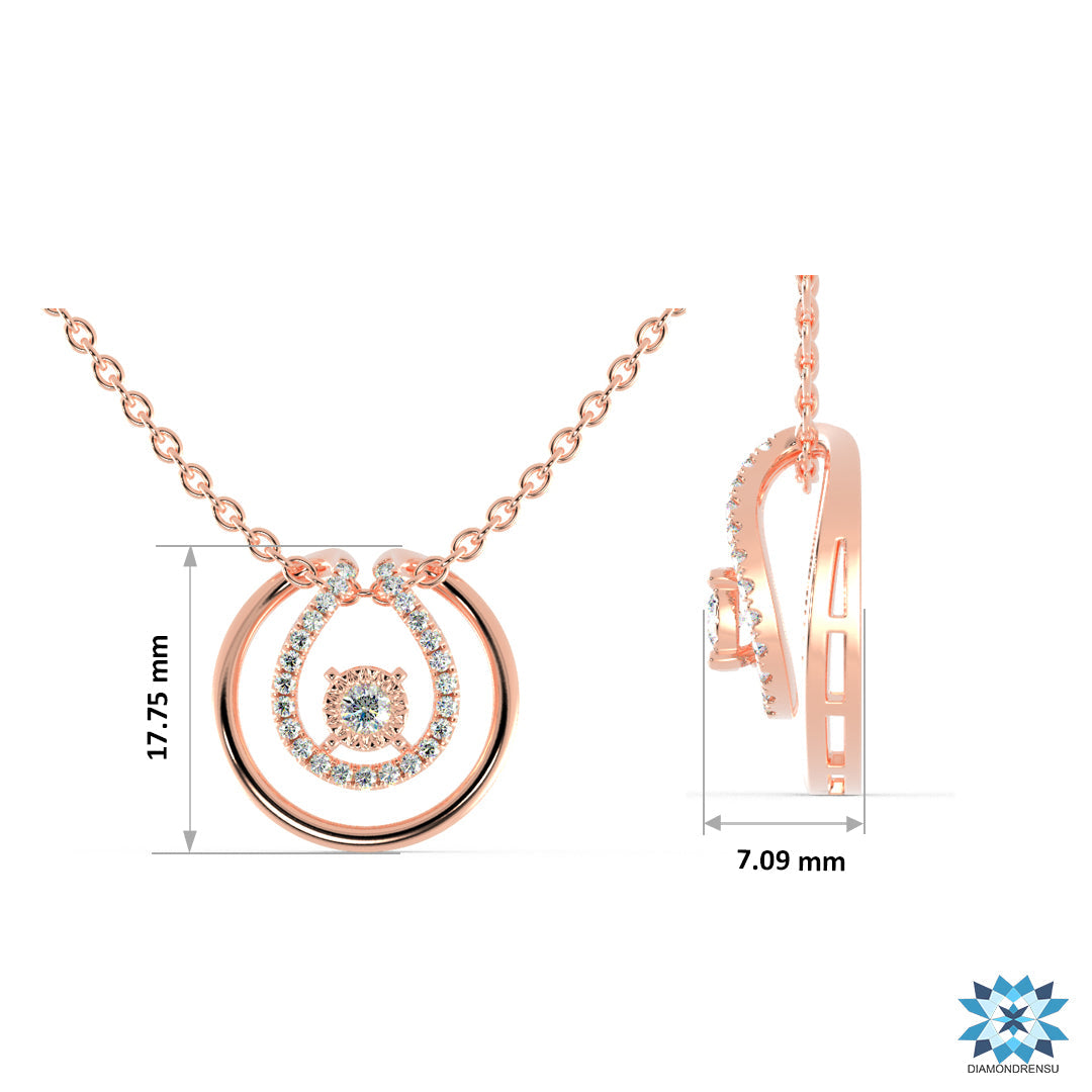 rose gold wedding pendant- diamondrensu