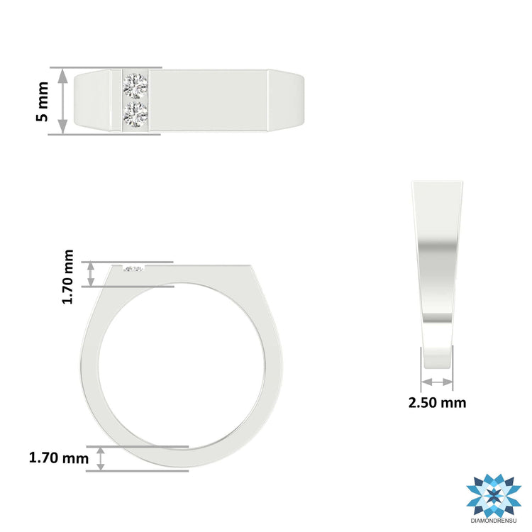 Round brilliant cut diamond in yellow gold wedding band.
