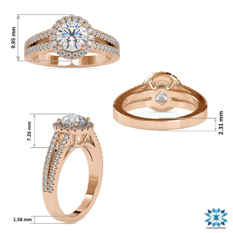 Pave round cut band ring with lab grown diamond.
