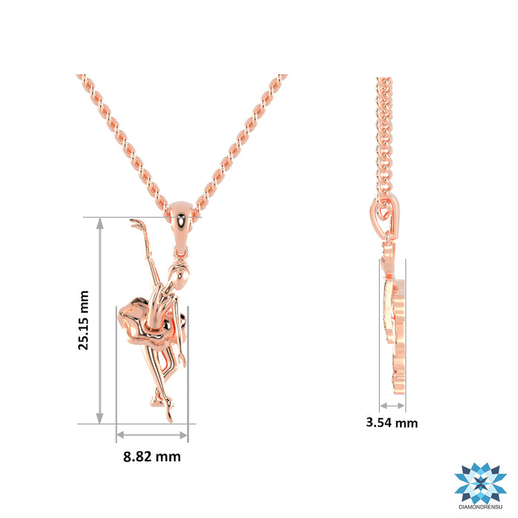 Designer pendant shaped like a dancing angel.
