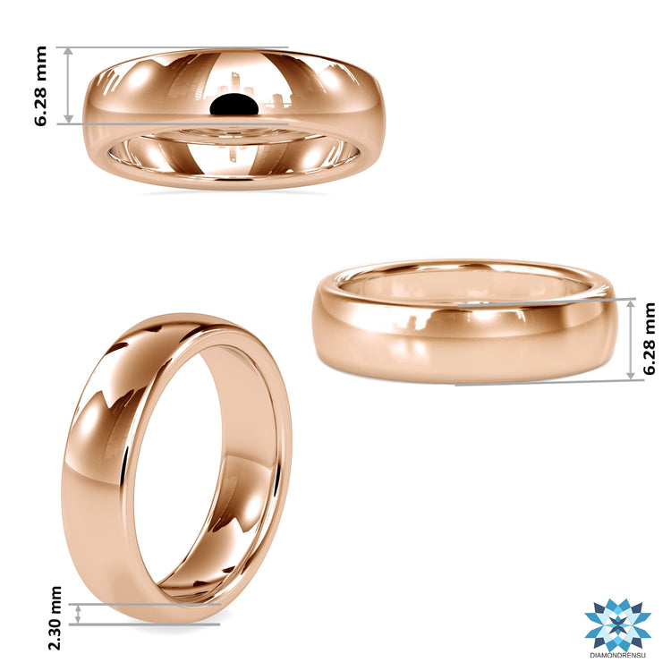 Buy men’s wedding band in UK with plain profile.
