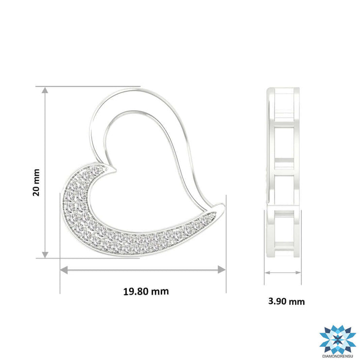 Gold heart pendant with round cut diamond centre.
