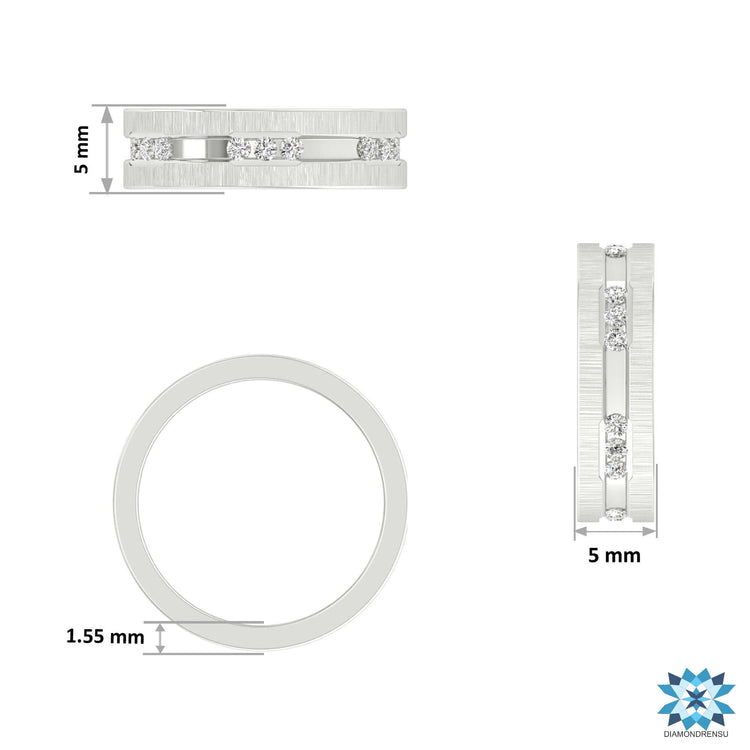 Glossy polish mens wedding band ring in rose gold.
