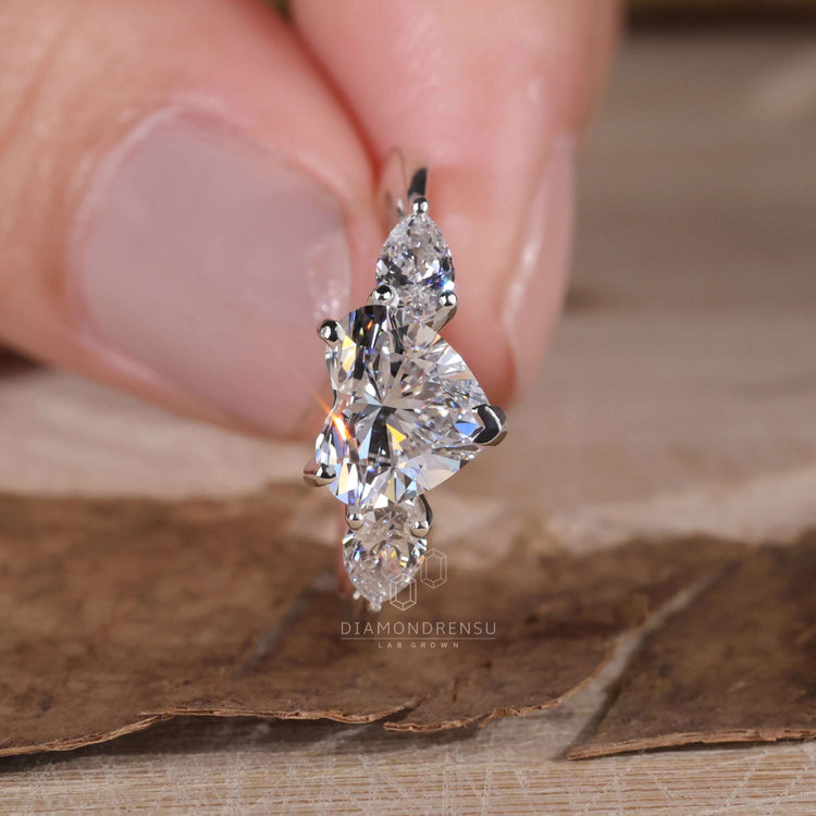 Heart cut diamond ring with intricate detailing and flawless craftsmanship.
