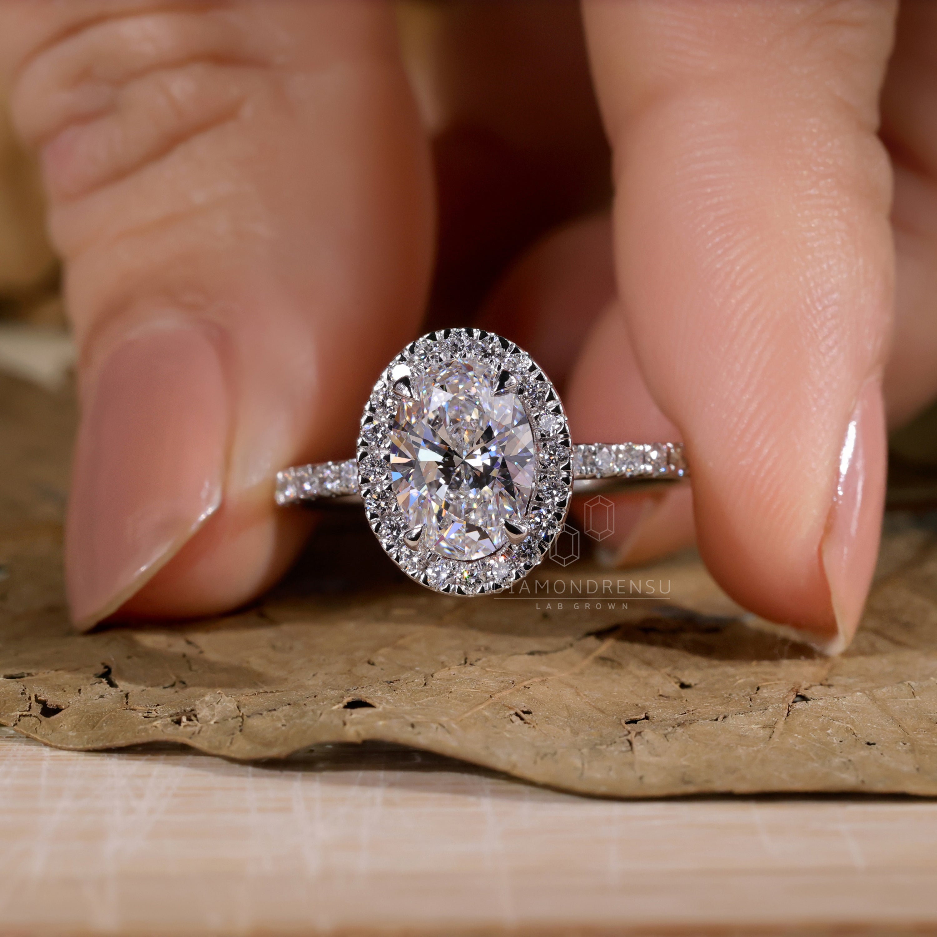 Diamond Halo Ring handcrafted for an unforgettable love story.