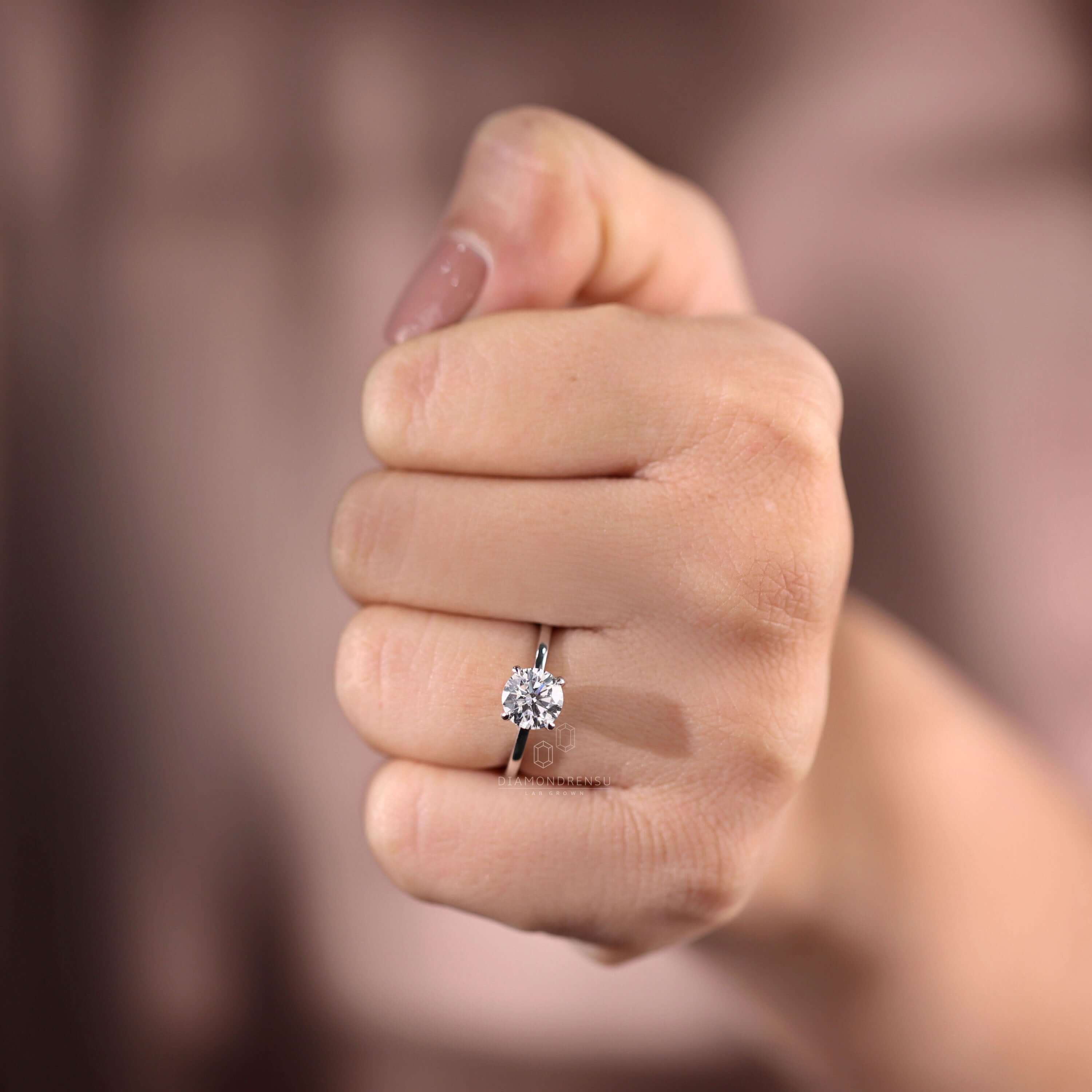 Lab grown diamond solitaire ring perfect for modern designs