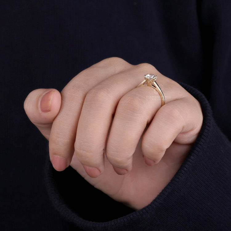 Lab grown diamond in a beautiful handmade ring for a timeless look
