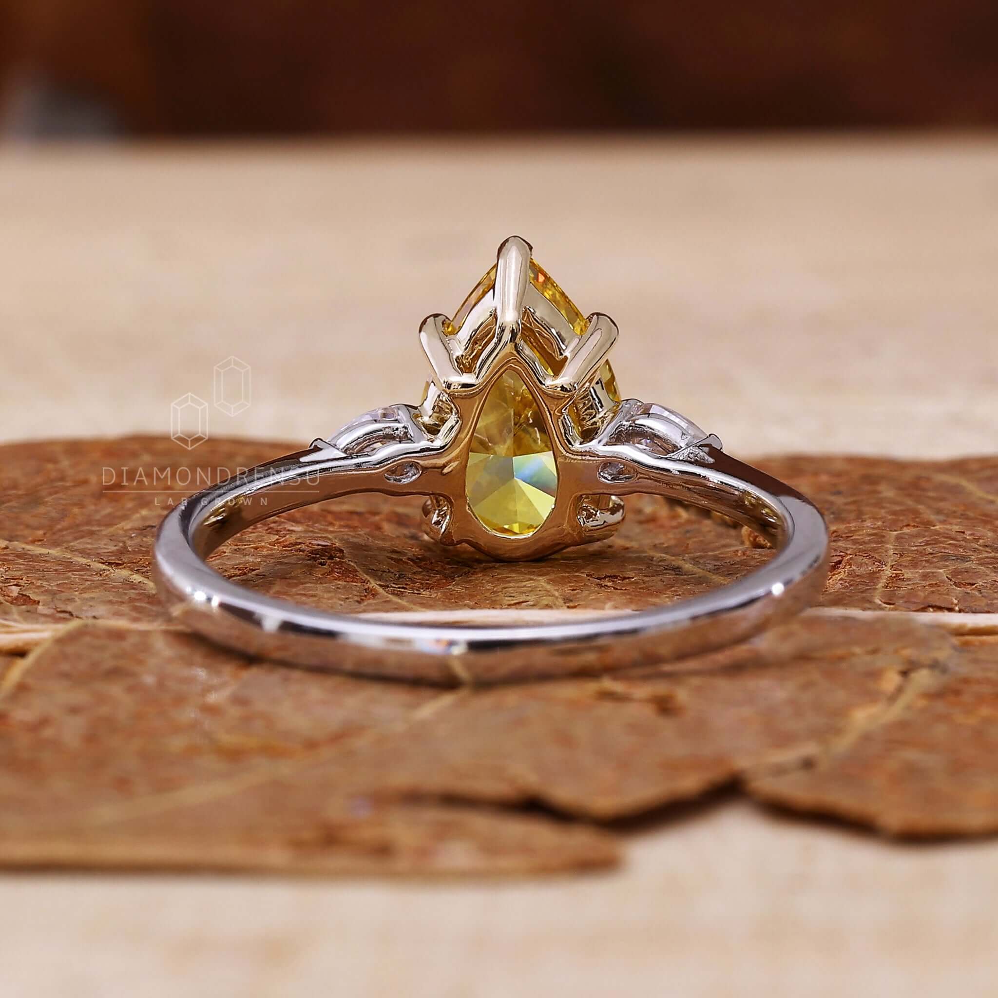 Engagement pear shaped ring crafted with care and precision.