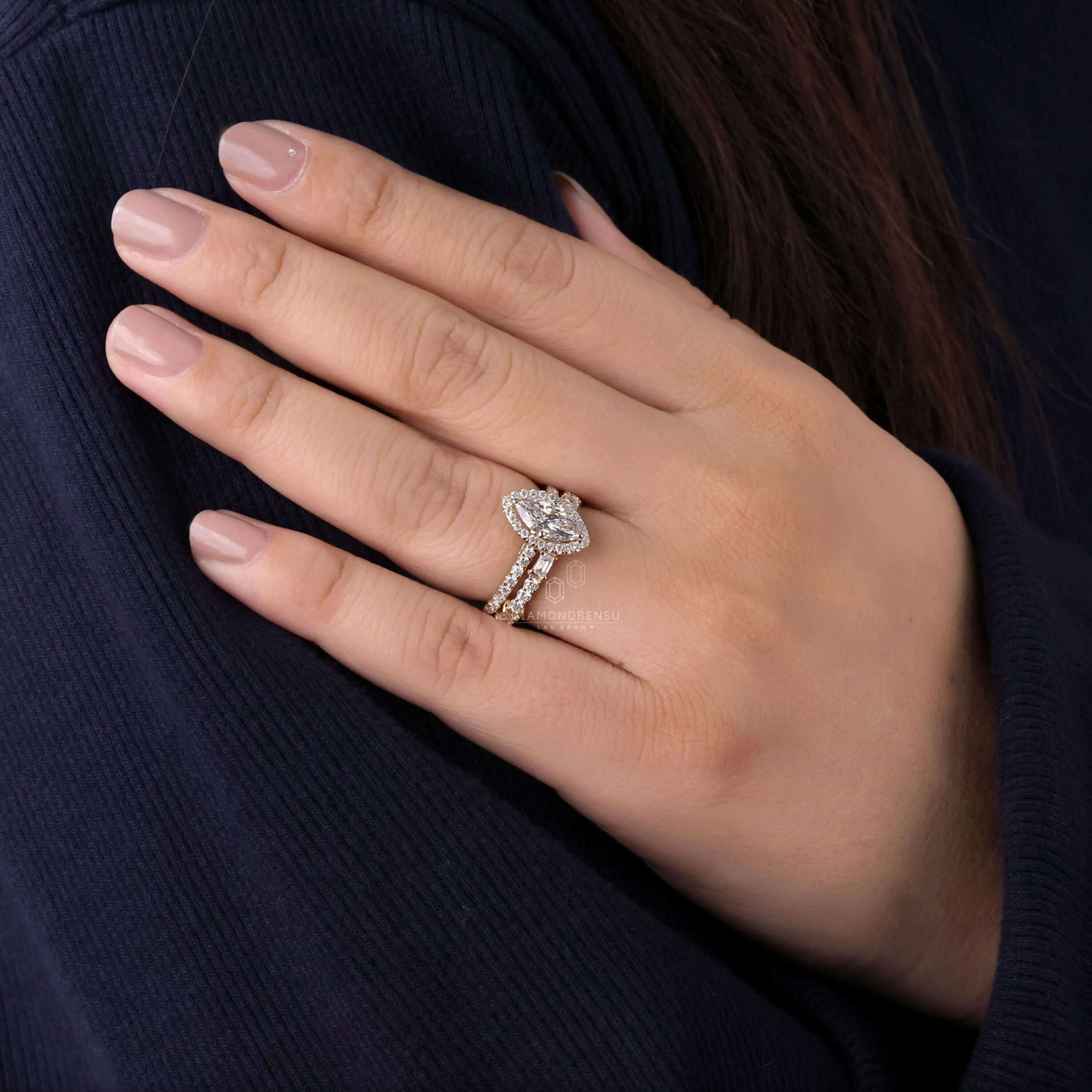 lab created diamond engagement ring